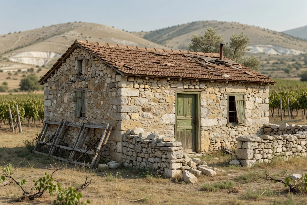 Denizli bağ evi tadilat öncesi mevcut yapı görünümü