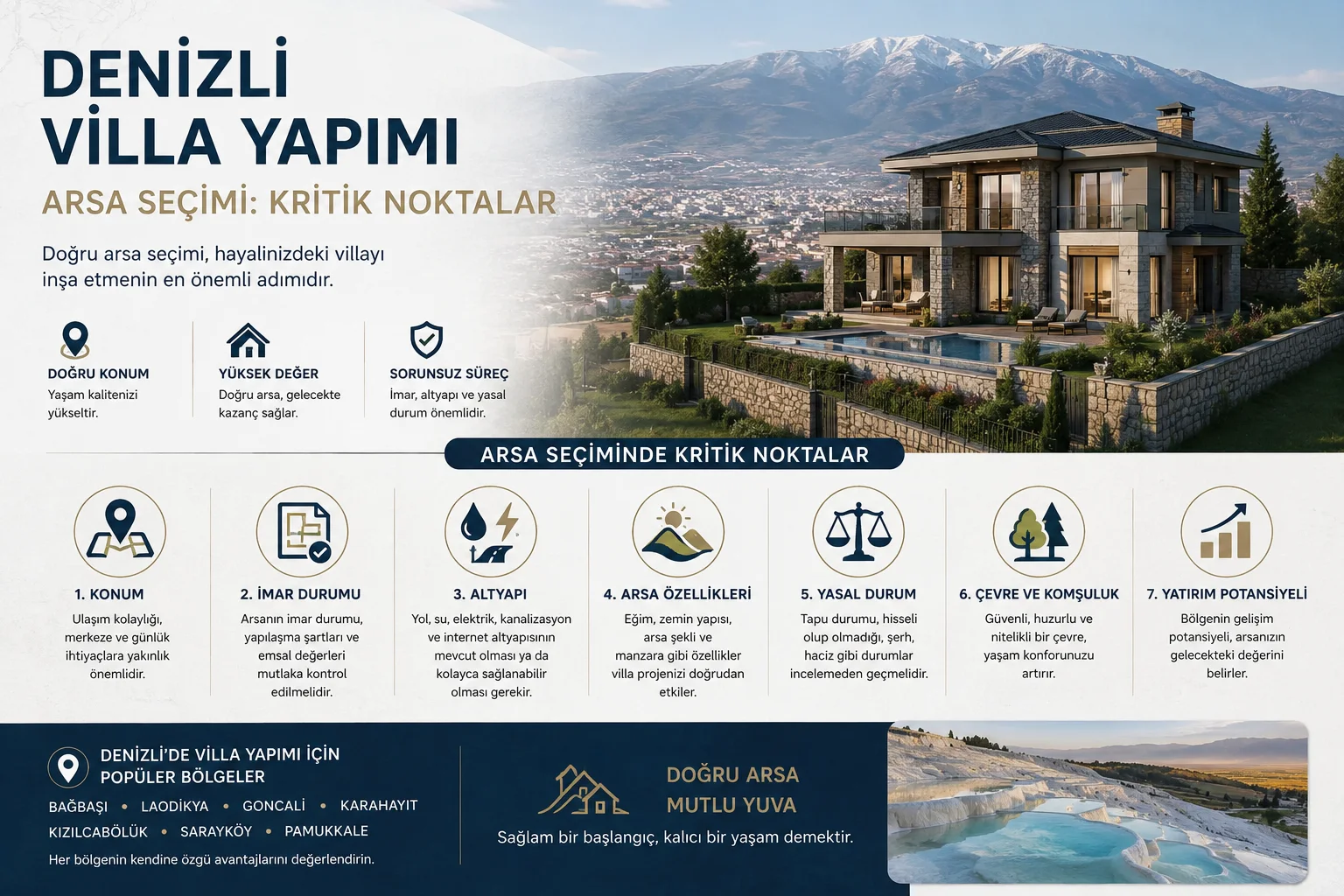 Denizli'de villa yapımına uygun imarlı arsa ve çevre yerleşim planı